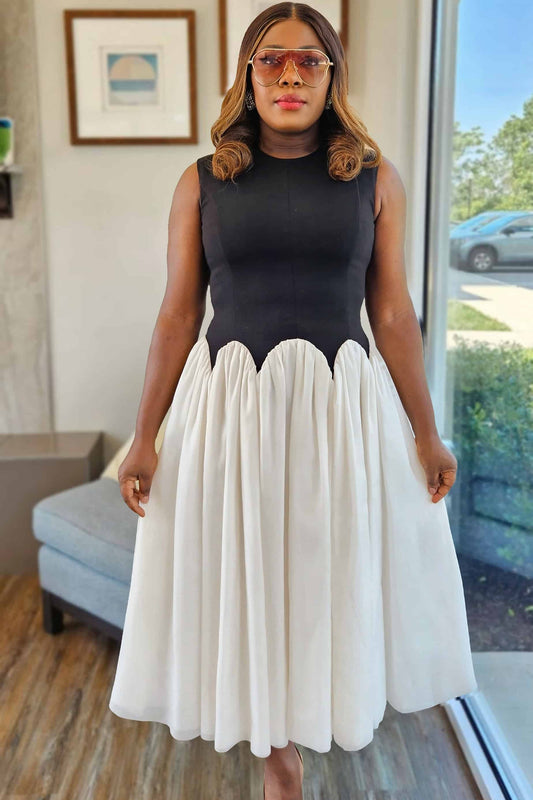 Fina Fit and Flare Sleeveless Midi Dress